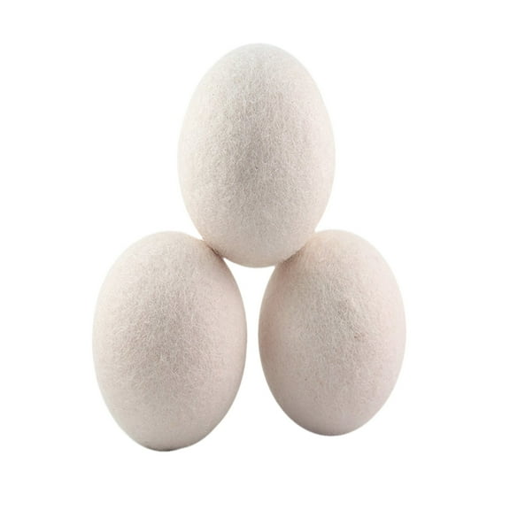 Smart Design Wool Dryer Balls - Natural Eco Fabric Softener - Eliminates Wrinkles & Reduces Static - Set of 3 - White