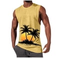 thumbnail image 4 of Yaoyar Mens Tank Tops Casual Summer Beach Vacation Hawaiian Graphic Muscle Gym Palm Tree Sleeveless Tee Shirts, 4 of 5