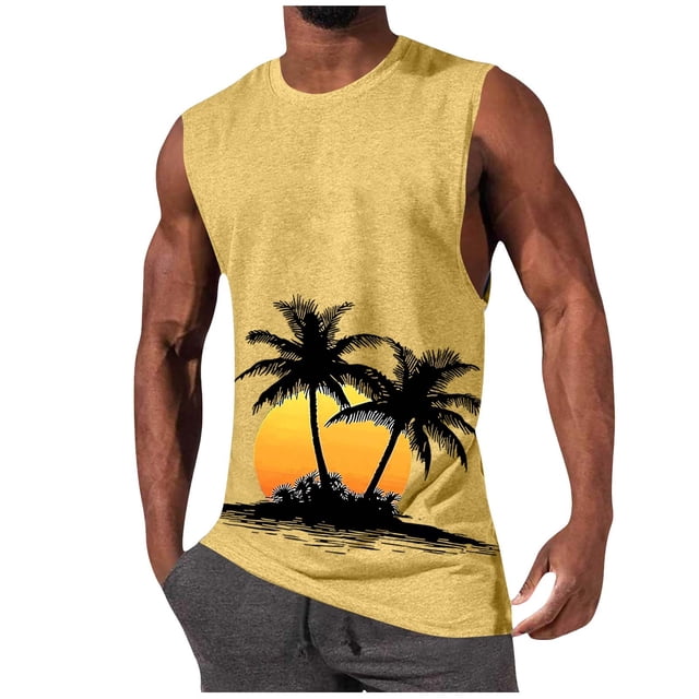 Hombres Casual Moda Impresión Suéter Cuello Redondo Deportes Tanque sin Mangas para Al Aire Libre Casual Diario
