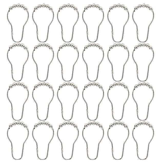 Juego de 24 ganchos para cortina de ducha de acero inoxidable resistentes a la corrosión para baño.
