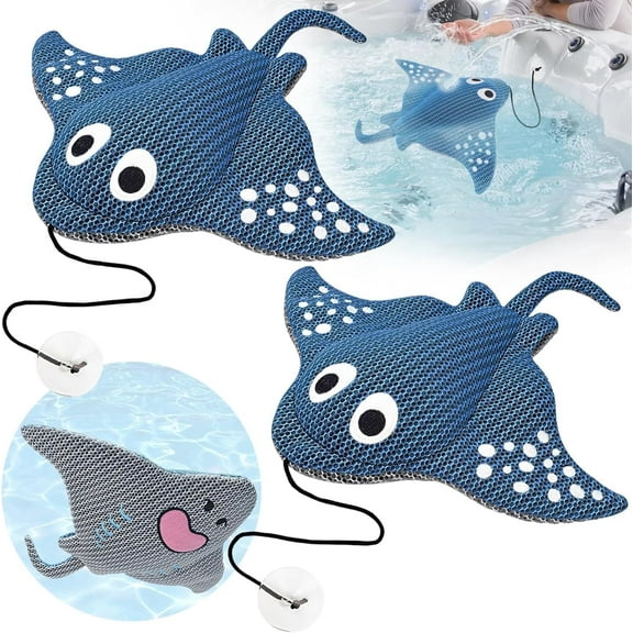 isasaka Hot Tub Scum Absorber 2PCS Stingray Design, Reusable Washable 3D Mesh Material Spa & Pool Accessories