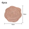 thumbnail image 2 of Coasters Ensemble de 4 Sets de Table Ronds en PVC Pressé Rose, 2 of 5