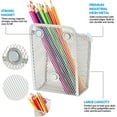 thumbnail image 3 of Magnetic Pen Holder - Single Magnetic Pencil Locker Holder Organizer, Silver Mesh Marker Holder Pen Basket for Whiteboard, Refrigerator and Locker, 3 of 11
