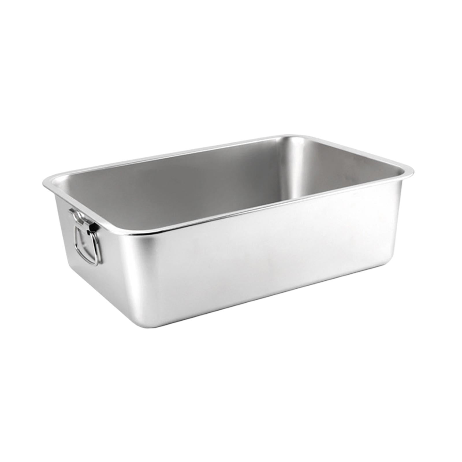 Cat , Pet Litter Tray Stainless Steel Litter Toilet Easy to Clean Sand Box Kitten Potty Pan for Bunny Puppy Small Animals 40cmx30cmx10cm