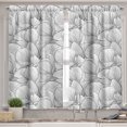 thumbnail image 2 of Ambesonne Floral Valance & Curtain, Monochrome Magnolia Petals, 55"x45", Charcoal Grey Pale Grey, 2 of 7