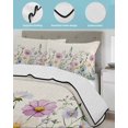 thumbnail image 4 of Quilts Twin XL Size, Spring Floral Soft Comforter Bedding Set for Bed, Watercolor Herbs Summer Botanical Rustic Lightweight Quilted Bedspread with Pillow Cover(2 Pieces) for All Season, 68x98 Inch, 4 of 6