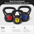 thumbnail image 3 of BalanceFrom Set of 3 Vinyl Kettlebell with 10-, 15-, and 20-Pound Weights, 3 of 13