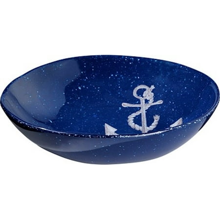 Merritt - Melamine Salad Bowl - Speckled Nautical Anchor -