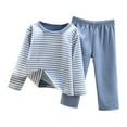 thumbnail image 2 of ROLKFUK Boys Girls Pajama Sets, Thickened 2 Piece Comfy Fall Winter Sleepwear Blue Size 10-11 T, 2 of 4