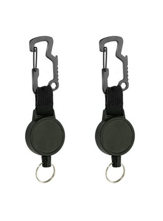 Lingouzi 2-Pack Retractable Keychain, Heavy Duty Snap-on Badge