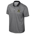 thumbnail image 2 of Men's Colosseum Black Appalachian State Mountaineers Striped Polo, 2 of 3