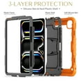 thumbnail image 4 of XYX For iPad Pro 11 inch Case 2024 (M4), 3in1 Heavy Duty Shockproof Tablet Case with Stand, Shoulder Strap, Orange, 4 of 7