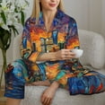 thumbnail image 6 of Sigee Neon Shanghai Cityscape Night for Women’s Pajama Sets Long-Sleeved Pjs Sets for Women 2 piece Sleepwear-Large, 6 of 7