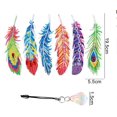 thumbnail image 2 of Colgante de cristal fino 5D con plumas hecho a mano y decorado con pedrería., 2 of 8