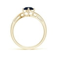thumbnail image 2 of ANGARA Natural Round 1 ct Blue Sapphire Solitaire Bypass Engagement Ring in 14K Yellow Gold for Women (Size-6mm) | September Birthstone, Anniversary, Jewelry Gift for Women | Natural Sapphire Ring, 2 of 9
