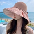 thumbnail image 6 of SikaFu Summer Vinyl Fisherman Hat Seaside Holiday Large Hat, Beach Hat Bow, Temperament Sunscreen Sun Hat Female, 6 of 7