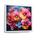 thumbnail image 2 of Designart "Pansies In A Neon Tropical Fantasy" Pansies Floater Framed Canvas Wall Art, 2 of 5