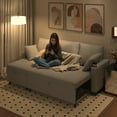 thumbnail image 6 of AECOJOY Teddy Velvet L Shaped Sofa, L Shape Couch, Pull Out Bed with USB and Cup Holder, Storage Sofa Cama, Queen Sofa Bed, Sleeper Sofa Couch for Living Room, Sofa Bed Couch in Grey, 6 of 7