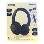 iHome HM-AU-BO-200-X2 Wireless Combo Pack with Active Noice Cancelling Headphones and Wireless Earbuds