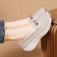 thumbnail image 7 of KELINFONG Trendy Loafers for Women Wedge Heel Casual Flats Slip on Walking Shoes Moccasin Boat Shoes, 7 of 7