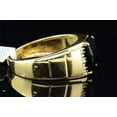 thumbnail image 4 of Mens 10K Yellow Gold Round Cut Diamond & Black Onyx Engagement Ring Band 10.50mm, 4 of 6