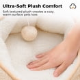 thumbnail image 6 of PAWZ Road 19.7" Calming Plush Pet Bed with Hanging Toy, Semi-Enclosed Cozy Nest for Cats & Small Dogs, Beige, 6 of 9