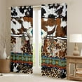 thumbnail image 2 of Erosebridal Highland Cow Skull Western Curtains & Drapes,Cheetah Print Curtains Boho Feather Geometry Aztec Blackout Curtains,Wild Animal Skin Cowhide Exotic Western Home Decor, 2 of 6