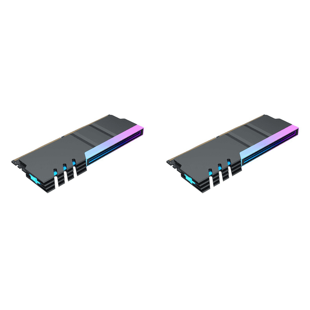 2 disipadores de memoria DDR4 DDR5 de 5 V ARGB con sincronización RGB para PC, color negro