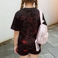 thumbnail image 5 of Halloween Costumes for Girls Cute Pumpkin Print 2 Piece Outfits Short Sleeve Tops and Shorts Set Kids Coordinated Clothes, 5 of 5