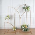 thumbnail image 3 of Balsa Circle 4 Gold Metal Floral Display Frame Half Moon Backdrop Stand Wedding Arch Set Party Decorations, 3 of 8