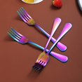thumbnail image 4 of ReaNea Rainbow Dinner Forks 12 Pieces Stainless Steel 8.17 inch Fork Wedding Silverware Forks Set, 4 of 9