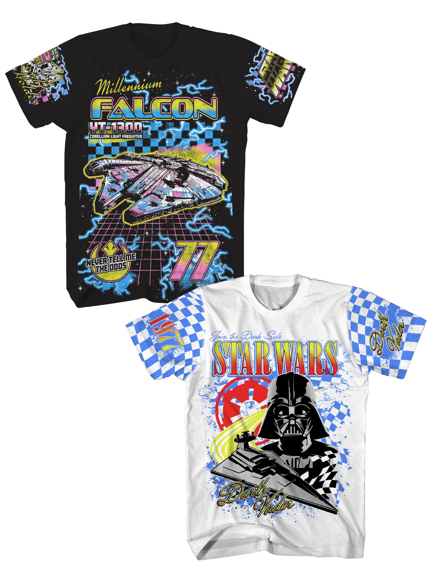 Star Wars, Mens Graphic Tee, Falcon Vader Race, 2-Pk, Sizes S-3XL