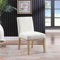 thumbnail image 2 of HomePop Kolbe Chaise de Salle à Manger en Tissu Tissé Résistant aux Taches Style Ferme 19,5 Pouces Blanc, 2 of 10