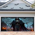 thumbnail image 2 of MOQIN Halloween Garage Door Decorations 1.8 x 4 m, Creative Scary Halloween Garage Door Cover, Halloween Garage Door Banner Backdrop Horror Grim Reaper Tomb Outdoor Decorations, 2 of 6