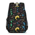 thumbnail image 2 of Game Controller Black Pattern Backpack for School, Cute School Bag with Adjustable Shoulder Straps and Padded Back, 16.9"x12.6"x5.9", 2 of 5