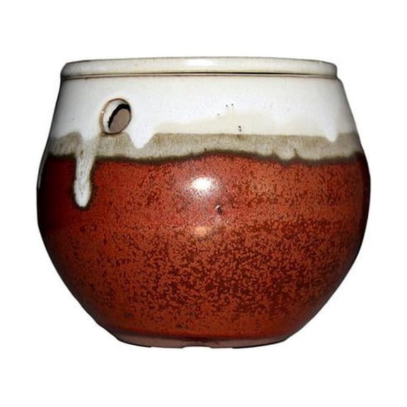 6" Teardrop Self Watering Pot (Honey Cream Over Copper) by rePotme