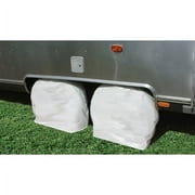 Camco 45325 Wheel & Tire Protector Covers - Fits Tires from 36-39", Arctic White Vinyl