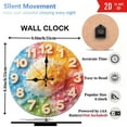 thumbnail image 3 of Rainbow Shaved Ice Clock Resin Art Wall Decor 10-Inch Silent Wooden Wall Clock, Battery Operated (AA Batteries Not Included), Artistic Home Decor, 3 of 7