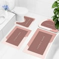 thumbnail image 5 of Vikakiooze 4 Piece Bathroom Toilet Mat Set New Large Size Super Absorbent Dry Machine Washable Non Slip Backing Easy Cleaning Perfects For Any Home Hotel Shower Room, 5 of 6