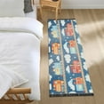 thumbnail image 3 of Yayeee Runner Rug for Bedroom 2'x6' Machine Washable Hallway Non Slip Mat, Blue Cute Train Pattern, 3 of 8