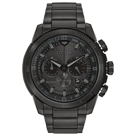Citizen Men's Eco-Drive Ecosphere Chronograph Black Stainless Steel Watch CA4184-81E