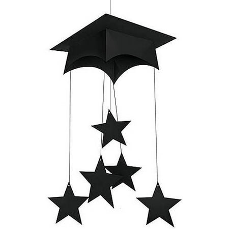 Mortarboard Hanging Mobile, Black