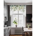 thumbnail image 3 of Green Eucalyptus Leaves Swag Valances for Windows, Small Curtains Drapes, Summer Botanical Weeping Kitchen Window Curtains Over Sink Rod Pocket Window Treatment Valance for Bedroom/Bathroom 56"x36", 3 of 5
