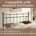 thumbnail image 3 of Dexter Metal Headboard Panel with Decorative Castings and Finial Posts, Hammered Brown Finish, Twin, 3 of 5