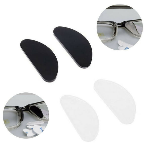 tooloflife 20 Pairs Silicone Eyeglass Nose Pads Double-Sided Adhesive Tape D Shape Non-Slip for Glasses Sunglasses Universal