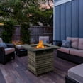 thumbnail image 2 of Resenkos 28-Inch Fire Table，50000 BTU Gas Firepit with Volcanic Stone， Stainless&nbsp;Steel,&nbsp; Alloy&nbsp;Steel, Wicker, Gray, 2 of 17