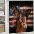 thumbnail image 5 of Wild West Cowboy Shower Curtain Sets 4 Piece,Rustic Southwestern Country Desert Cowboy Texas Star Horse Bathroom Decor Sets with Rugs Include Waterproof Non-Slip Toilet Lid Cover Bath Mat, 5 of 8