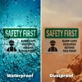 thumbnail image 6 of (2 Pack) Bump Caps Required Beyond This Point With Symbol OSHA Safety First Sign 24 Inch X 18 Inch Indoor / Outdoor Rust-Free Aluminum Metal Signs for Workplace, Workshop, and, 6 of 8