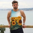 thumbnail image 6 of Logiee Sunlit Sunflower Field Print Men's Workout Tank Top,Quick Dry Workout Tank Top,Gym Muscle Tee,Fitness Bodybuilding Sleeveless T Shirt-4X-Large, 6 of 7