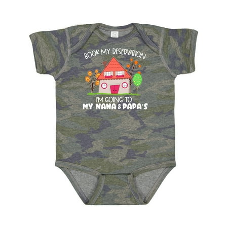 

Inktastic Book My Reservation! I m Going to My Nana and Papa s- House Gift Baby Boy or Baby Girl Bodysuit